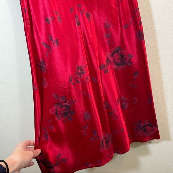 ✨ I. N. San Francisco Red Floral Satin Mini Dress 7 - Picture 3 of 10